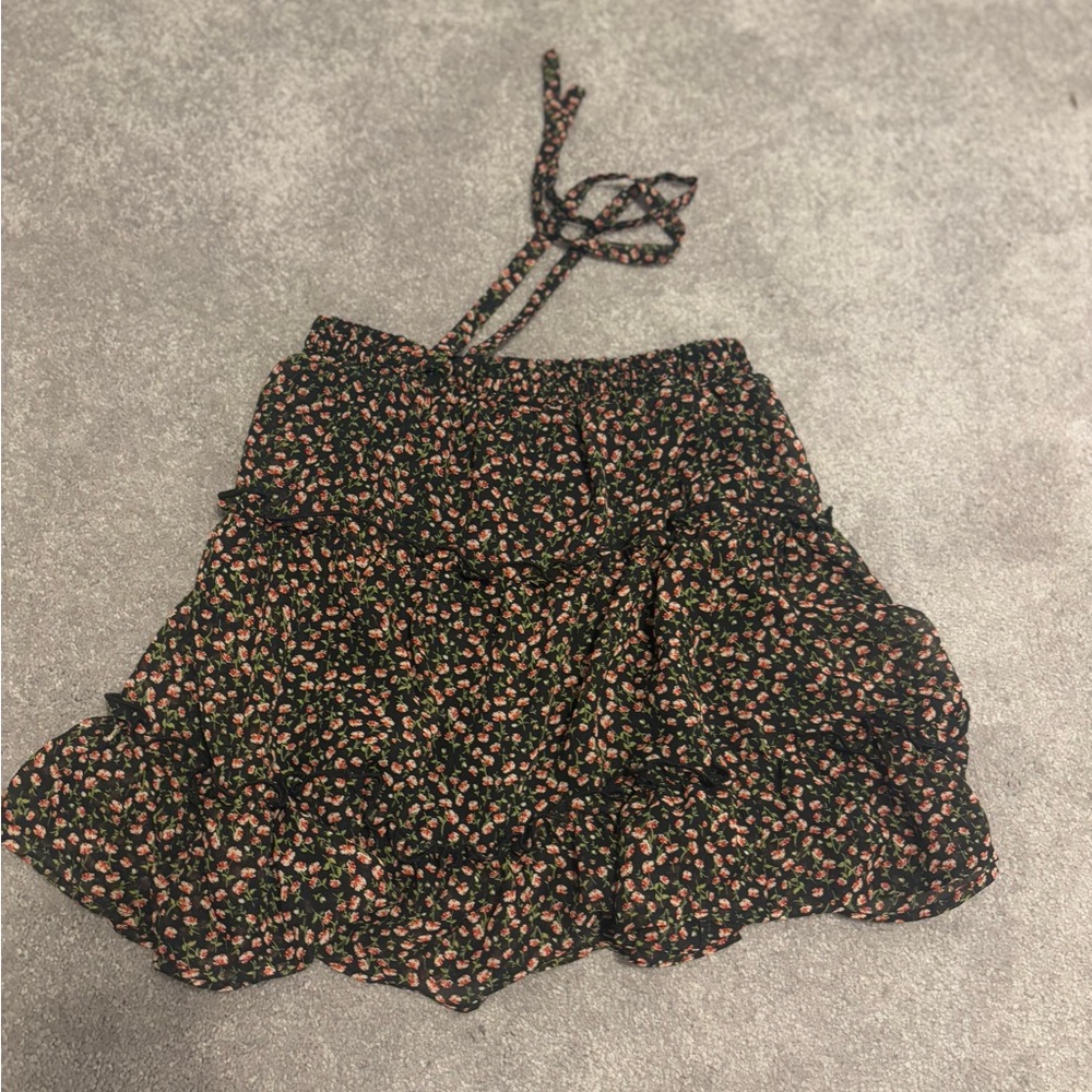 Sienna Sky Black Floral Mini Skirt